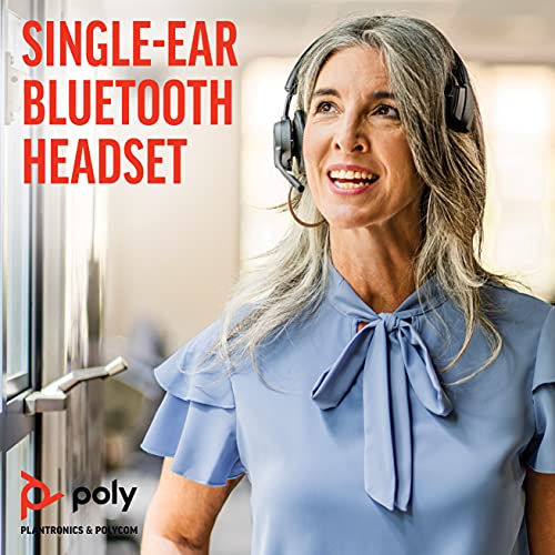 Poly - Voyager 4310 UC Wireless Headset + Charge Stand (Plantronics) - Single-Ear Headset w/ Mic - Connect to PC/Mac via USB-A Bluetooth Adapter, Cell Phone via Bluetooth -Works with Teams, Zoom andMore