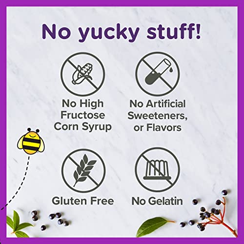 Zarbee's Elderberry Gummies for Kids with Vitamin C; Zinc and Elderberry; Daily Childrens Immune Support Vitamins Gummy for Children Ages 2 and Up; Natural Berry Flavor; 42 Count