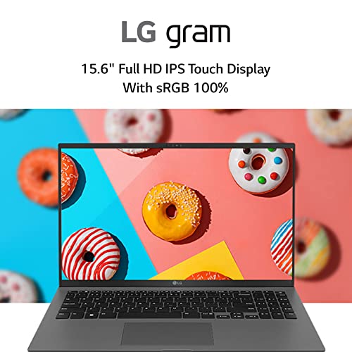 LG gram (2022) Laptop 15Z90Q 15.6' Touchscreen, Intel 12th Gen Core i7, 16GB RAM, 512GB SSD, Windows 11, Gray