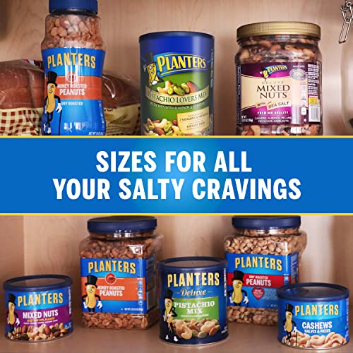 PLANTERS Deluxe Pistachio Mix, 1.15 lb. Resealable Canister - Deluxe Pistachio Mix: Pistachios, Almonds and Cashews Roasted in Peanut Oil with Sea Salt - Kosher, Savory Snack