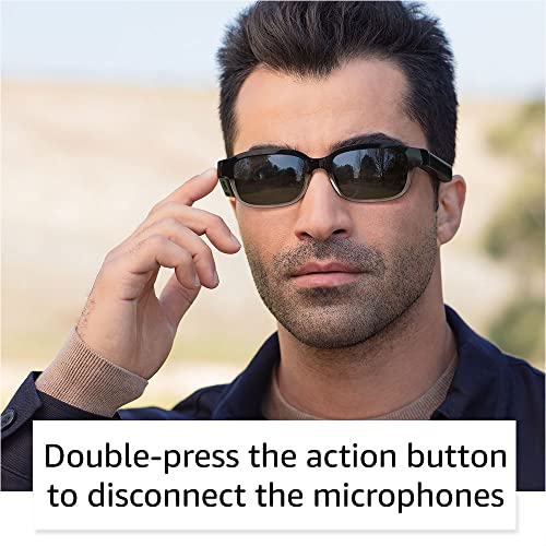 Echo Frames (2nd Gen) | Smart audio glasses with Alexa | Quartz Gray with black sunglass lenses