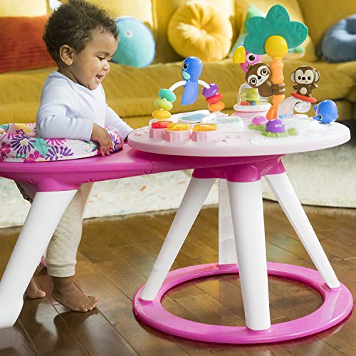 Bright Starts Around We Go 2-in-1 Walk-Around Baby Activity Center and Table, Tropic Coral, Ages 6 Months+