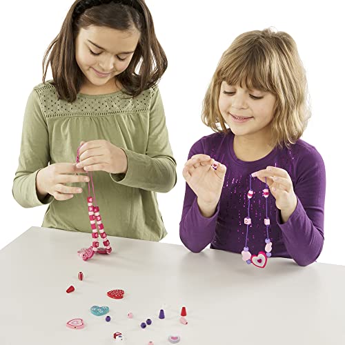 Melissa and Doug Created by Me! Heart Beads Wooden Bead Kit, 120+ Beads and 5 Cords for Jewelry-Making