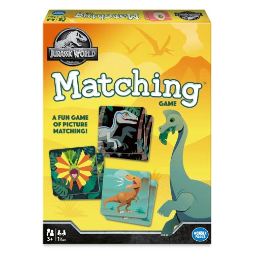 Jurassic World Matching Game by Wonder Forge | For Boys and Girls Age 3 and Up | A Fun and Fast Memory Game for Kids | T-Rex, Raptors, Brontosaurus, and more