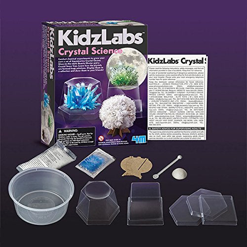 4M Kidzlabs Crystal Science Kit - DIY STEM Toys Lab Experiment, Educational Gift for Kids and Teens
