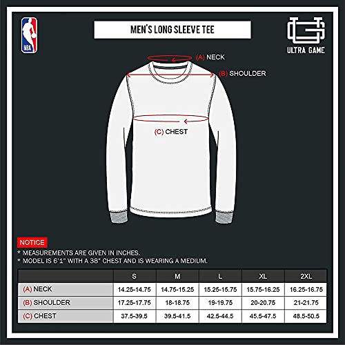 Ultra Game -NBA Men's Active Long Sleeve Pullover T-Shirt Heather Gray Medium