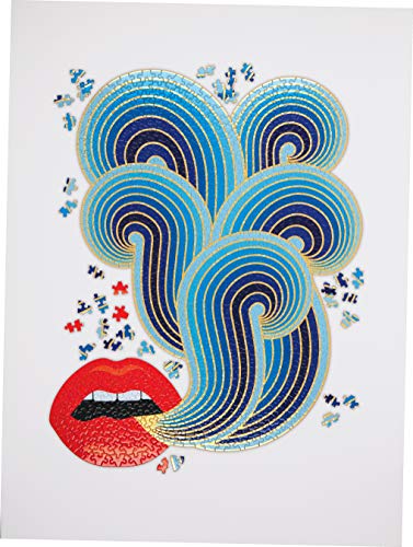 Jonathan Adler Lips Shaped Jigsaw Puzzle from Galison - Uniquely Shaped 750 Piece Jigsaw Puzzle for Adults, 21.5' x 27', Thick and Sturdy Pieces, Challenging and Fun Fun Indoor Activity