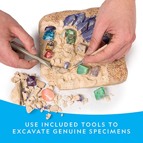 NATIONAL GEOGRAPHIC Mega Gemstone Dig Kit – Dig Up 15 Real Gemstones and Crystals, STEM Activities for Kids, Gem Mining Kit, Great Educational Science Gift for Girls and Boys (AMAZON EXCLUSIVE)