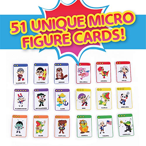 Far Out Toys Ryan’s World Road Trip Board Game, A Journey Through All 50 US States, Educational Adventure, Cities, Towns, Geography, Collectible Micro Figures and Cards, Surprise Suitcase Tiles, Ages 3+