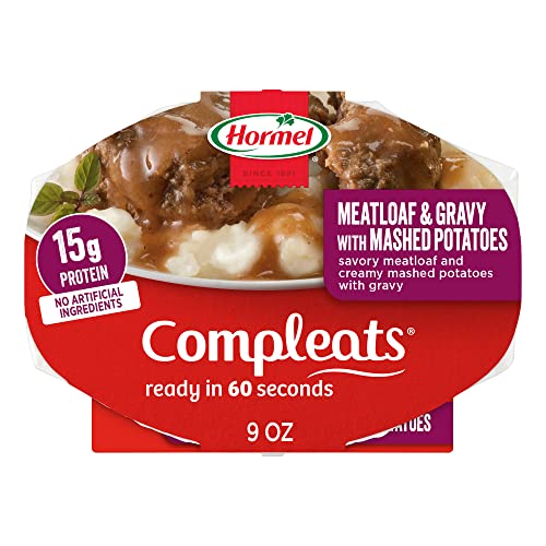 HORMEL COMPLEATS Meatloaf and Gravy With Mashed Potatoes Microwave Tray, 9 oz. (6 Pack)