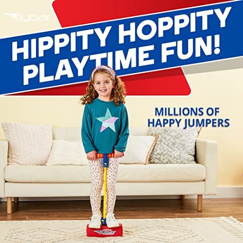 Flybar My First Foam Pogo Jumper for Kids Fun and Safe Pogo Stick for Toddlers, Durable Foam and Bungee Jumper for Ages 3 and up, Supports up to 250lbs (Red)