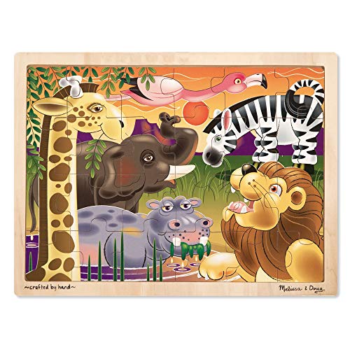 Melissa and Doug Jigsaw Puzzle Bundle (Dinosaur,Safari and Ocean) - Animal Puzzles, Wooden Jigsaw Puzzles For Kids Ages 3+