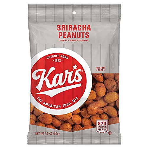 Kar's Nuts Sriracha Peanuts 3.5oz Bag (Pack of 42)