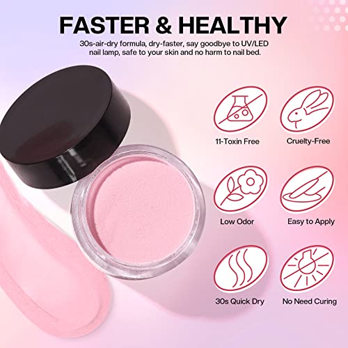 Morovan Dip Powder Nail Kit Starter - 18 Dip Powder Colors Green Blue Glitter Nail Dip Powder Kit with UV Lamp and Electric Nail Drill Dip Nails Powder Starter Kit for Nail Lovers DIY Nails Art Salon