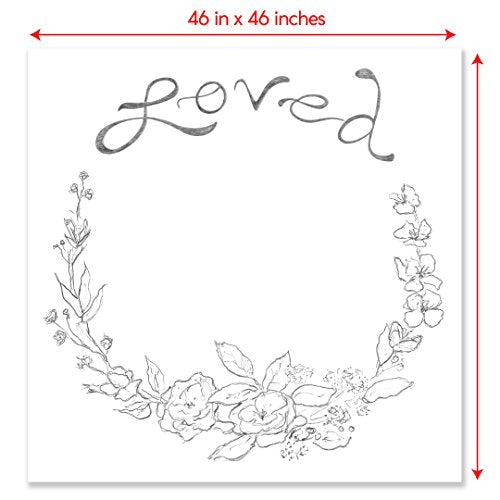 Amazing Baby Swaddle Studio Milestone Muslin Blankets, Set of 3, Loved Wreath, Black