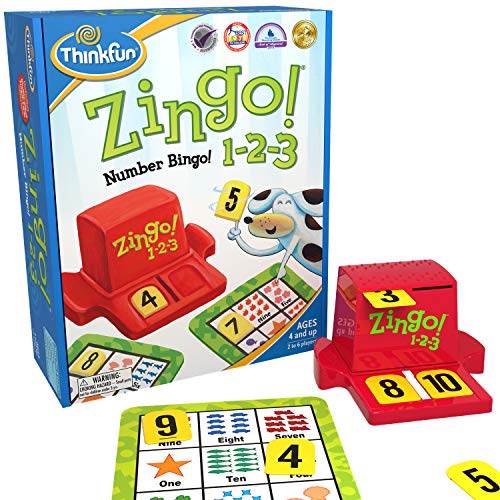 Think Fun Zingo 1-2-3 Number Bingo Game for Age 4 and Up - Award winner and Toy of the Year Nominee (7703)