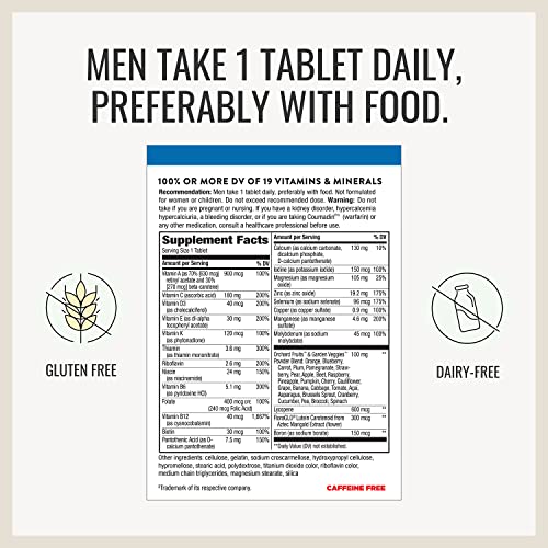 Nature’s Way Alive! Men’s 50+ Complete Multivitamin, Supports Cellular Energy*, B-Vitamins, Gluten-Free, 130 Tablets