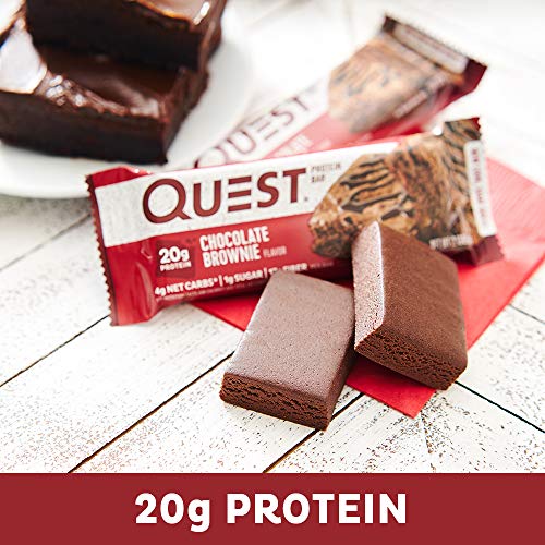 Quest Nutrition Chocolate Brownie Protein Bars, High Protein, Low Carb, Gluten Free, Keto Friendly, 12 Count