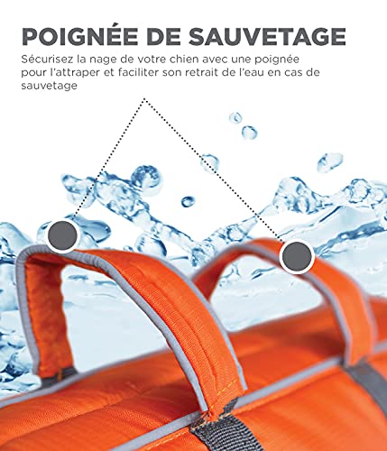 Outward Hound Granby Splash Orange Dog Life Jacket, XL