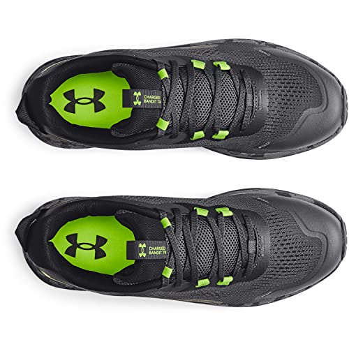 Under Armour Men's Charged Bandit 2 Running Shoe, (102) Jet Gray/Black/Lime Surge, 12