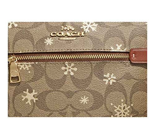 COACH Womens Mini Rowan File Crossbody Bag With Snowflake Print (IM/Khaki/Gold Multi)