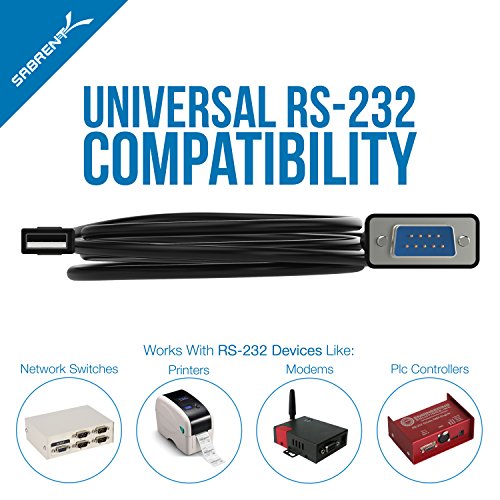 SABRENT USB 2.0 to Serial (9-Pin) DB-9 RS-232 Adapter Cable 6ft Cable [FTDI Chipset] (CB-FTDI)