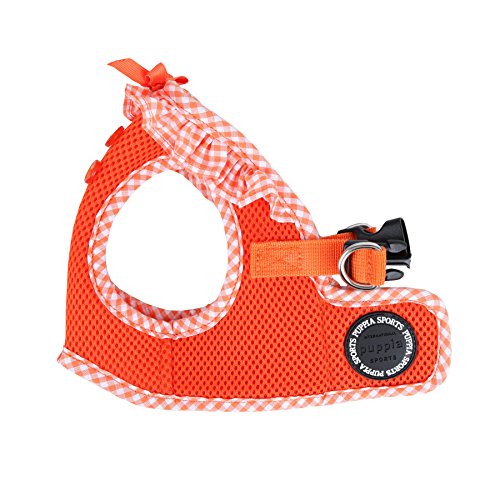 Puppia Vivien Vest Dog Harness Step-in All Season Mesh Cute No Pull No Choke Walking Training for Small Dog, Orange, X-Small