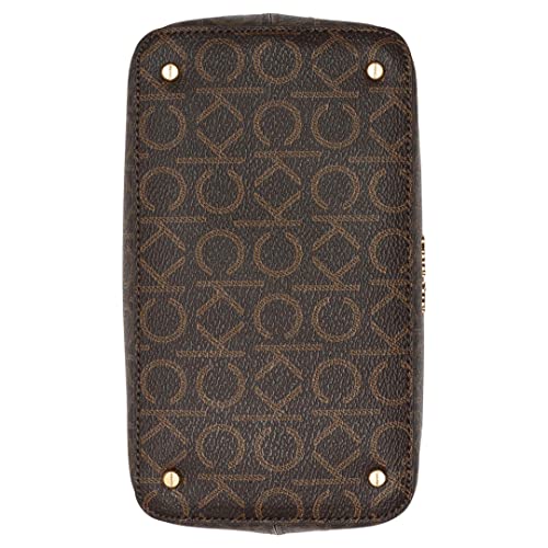 Calvin Klein Ashley Mini Bag Crossbody, Crystal Pink/Brown/Khaki Pearlized Patent