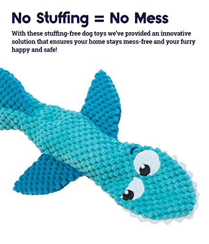 Petstages Stuffing-Free Floppy Shark Plush Dog Toy, Large