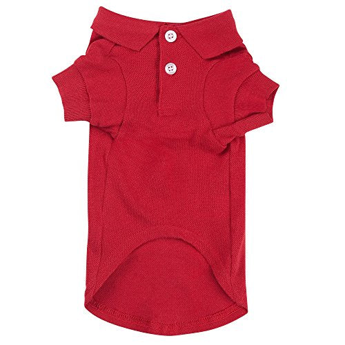 Zack and Zoey Cotton Polo Shirt for Dogs, 16' Medium, Tomato Red