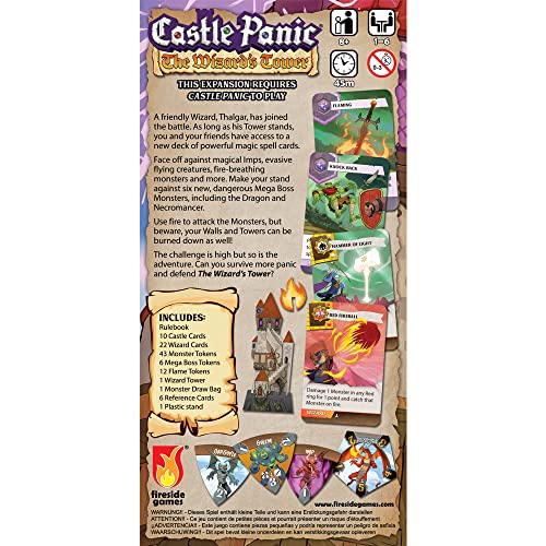 Fireside Games The Wizard’s Tower ⎸Castle Panic Expansion ⎸Board Game for Adults and Family ⎸Cooperative Board Game ⎸Ages 8+ ⎸for 1 to 6 Players