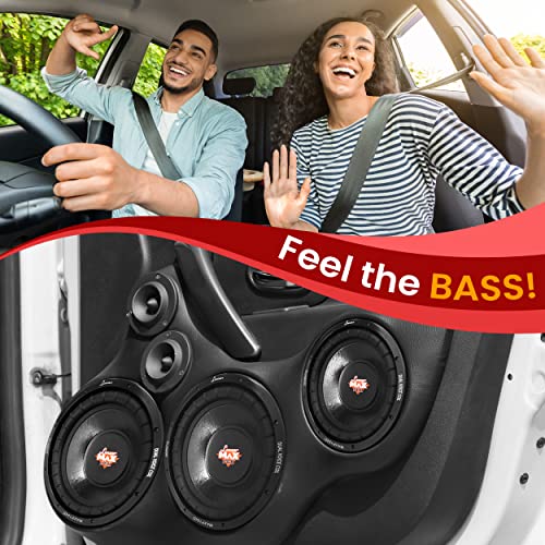 Lanzar 15in Car Subwoofer Speaker - Black Non-Pressed Paper Cone, Stamped Plastic Basket, Dual 4 Ohm Impedance, 2000 Watt Power and Foam Edge Suspension for Vehicle Audio Stereo Sound System - MAXP154D