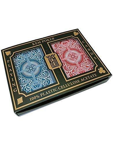 KEM Arrow Red and Blue Bridge Size Jumbo Index Playing Cards Height: 3.63' , Width: 2.38', Depth: 0.69