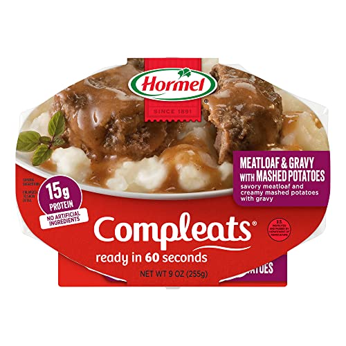 HORMEL COMPLEATS Meatloaf and Gravy With Mashed Potatoes Microwave Tray, 9 oz. (6 Pack)