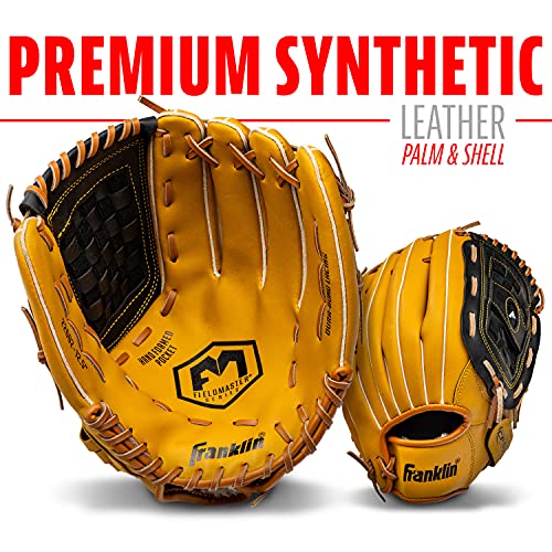 Franklin Sports Baseball and Softball Glove - Field Master - Baseball and Softball Mitt , 12.5' - Basket Web , Tan