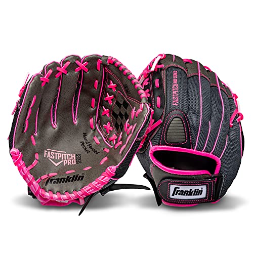 Franklin Sports Softball Glove - Left and Right Handed Softball Fielding Glove - Windmill Fastpitch Pro Series - Adult and Youth Fielding Glove - 12 Inch Left Hand Throw - Pink