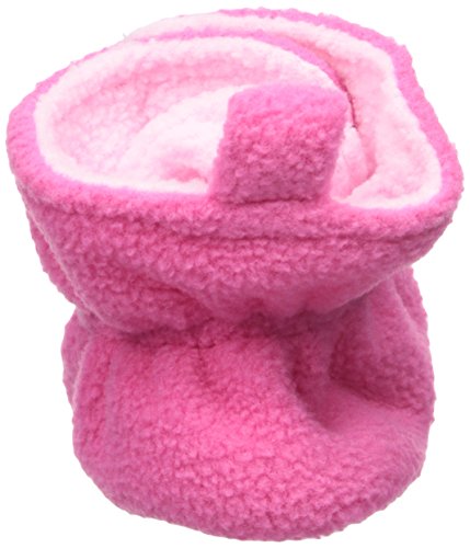 Luvable Friends Unisex Baby Cozy Fleece Booties, Light Pink Dark Pink, 0-6 Months US
