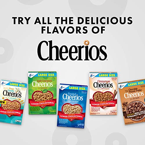 Honey Vanilla Cheerios Heart Healthy Cereal, Gluten Free Cereal With Whole Grain Oats, Family Size, 18.1 OZ