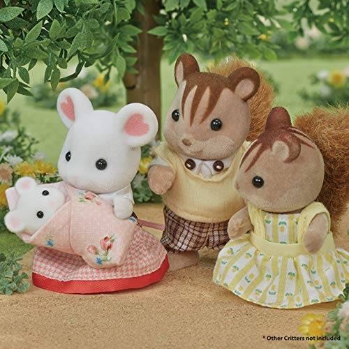 Calico Critters, Marshmallow Mouse Family, Dolls, Dollhouse Figures, Collectible Toys, 3 inches