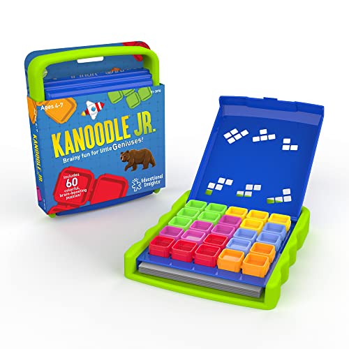 Educational Insights Kanoodle Jr. Brain Boosting Puzzle Game, Brain Teaser Game for Kids Teens, and Adults, 2-D and 3-D Puzzles, Great For Travel, Gift For Kids Ages 4 to 7