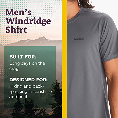 MARMOT Men's Windridge Short-Sleeve Tee | Lightweight, Breathable | Steel Onyx, Medium