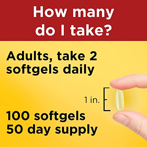 Nature Made 1200 mg Softgels, Fish Oil Supplements, Omega 3 Fish Oil for Healthy Heart Support, Omega 3 Supplement with 100 Softgels, 50 Day Supply