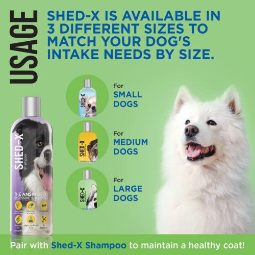 Shed-X Liquid Dog Supplement, 32oz – 100% Natural – Helps Dog Shedding, Fish Oil for Dogs Supports Skin and Coat, Dog Oil for Food with Essential Fatty Acids, Vitamins, and Minerals