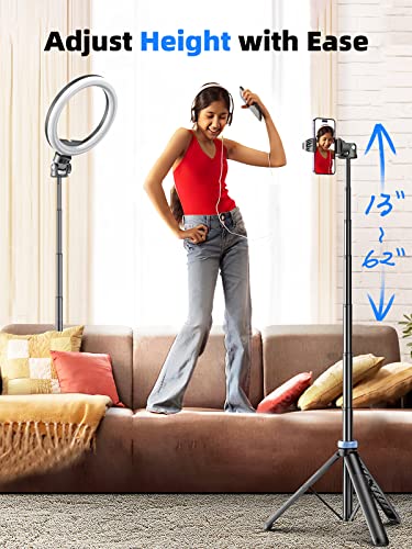 [Newest] 62' Selfie Stick Tripod with Remote - Kaiess Tripod for iPhone, High Strength Legs and Extendable Tube Tripod Stand, Fit for iPhone 14 Pro Max/14 Pro/13 Pro Max/Samsung S22/Camera/GoPro
