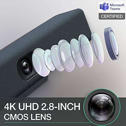 Yealink UVC34 4K Video and Audio Conference Room Camera System Video Bar with Auto Framing AI Face Enhancement for Office Business 120°Wide Angle, 8 mic Array with Teams Zoom Meeting Rooms Certified