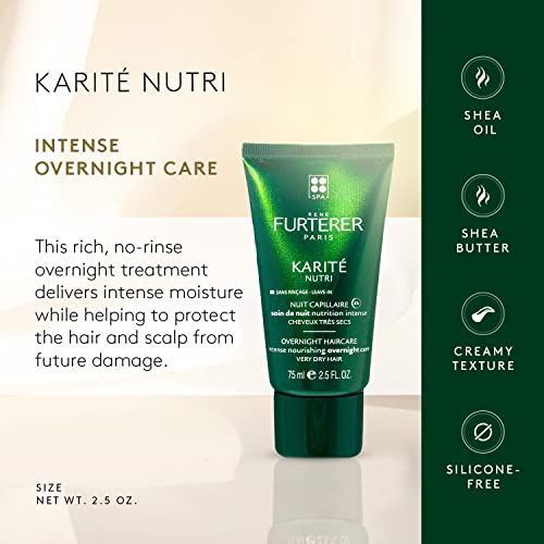 Rene Furterer KARTIE NUTRI Intense Nourishing Overnight Care, No-Rinse Treatment, Shea Oil, Shea Butter, 2.5 oz.