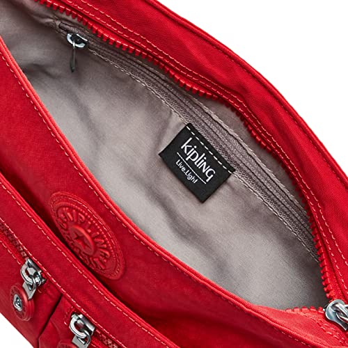 Kipling womens Women's New Angie Handbag, Lightweight Bag, Nylon Travel Crossbody Bag, Red Rouge, 10.5 L X 8 H X 2 D US