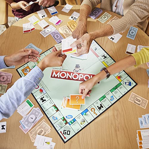 Monopoly Game, Family Board Games for 2 to 6 Players, Board Games for Kids Ages 8 and Up, Includes 8 Tokens (Token Vote Edition)