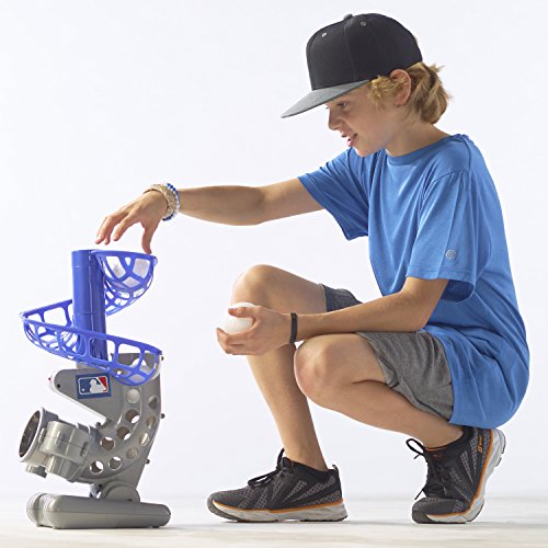 Franklin Sports MLB Kids Electronic Baseball Pitching Machine - Automatic Youth Pitching Machine with (6) Plastic Baseballs Included -Youth Baseball Pitcher for Kids Ages 3+