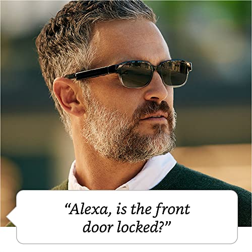 Echo Frames (2nd Gen) | Smart audio glasses with Alexa | Quartz Gray with black sunglass lenses